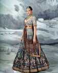 Green Printed And Embroidered Lehenga Set II