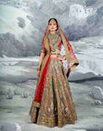 Green Printed And Embroidered Lehenga Set I