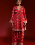 Red Rain Lily Salwar Set