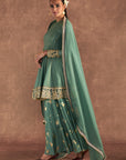 Moss Green Irisbud Sharara Set