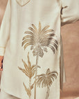 Ivory Palm Blooms Kurta