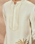 Ivory Palm Blooms Kurta