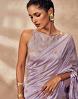 Lime And Lilac Jacquard Saree