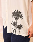 White Palm Tree Print Shirt