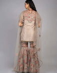 Grey and Pink Gharara Set