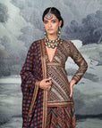 Black Printed And Embroidered Sharara Set