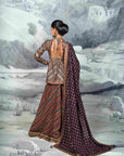 Black Printed And Embroidered Sharara Set