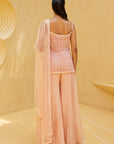 Blush Pink Kurti and Divided Skirt Set - Eraya