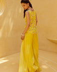 Yellow Jacket and Divided Skirt Set - Eraya