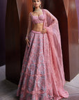 Pink & Grey Lehenga Set - Eraya