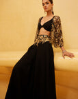 Black Jacket with Skirt Set - Eraya