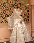 Iqra - Ivory Lehenga with Blouse and Dupatta