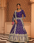 Aasmaa - Purple Lehenga with Choli and Dupatta