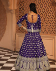 Aasmaa - Purple Lehenga with Choli and Dupatta