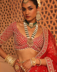 Naazreen - Red Lehenga with Blouse and Dupatta