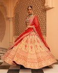 Naazreen - Red Lehenga with Blouse and Dupatta