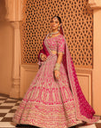 Inaya - Hotpink Lehenga with Blouse and Dupatta