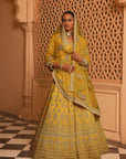 Noorali - Mustard Lehenga with Choli and Dupatta