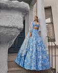 Powder Blue Floral Lehenga Set 2