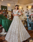 Ivory Three - Dimensional Floral Lehenga Set