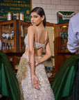 Ivory Three - Dimensional Floral Lehenga Set