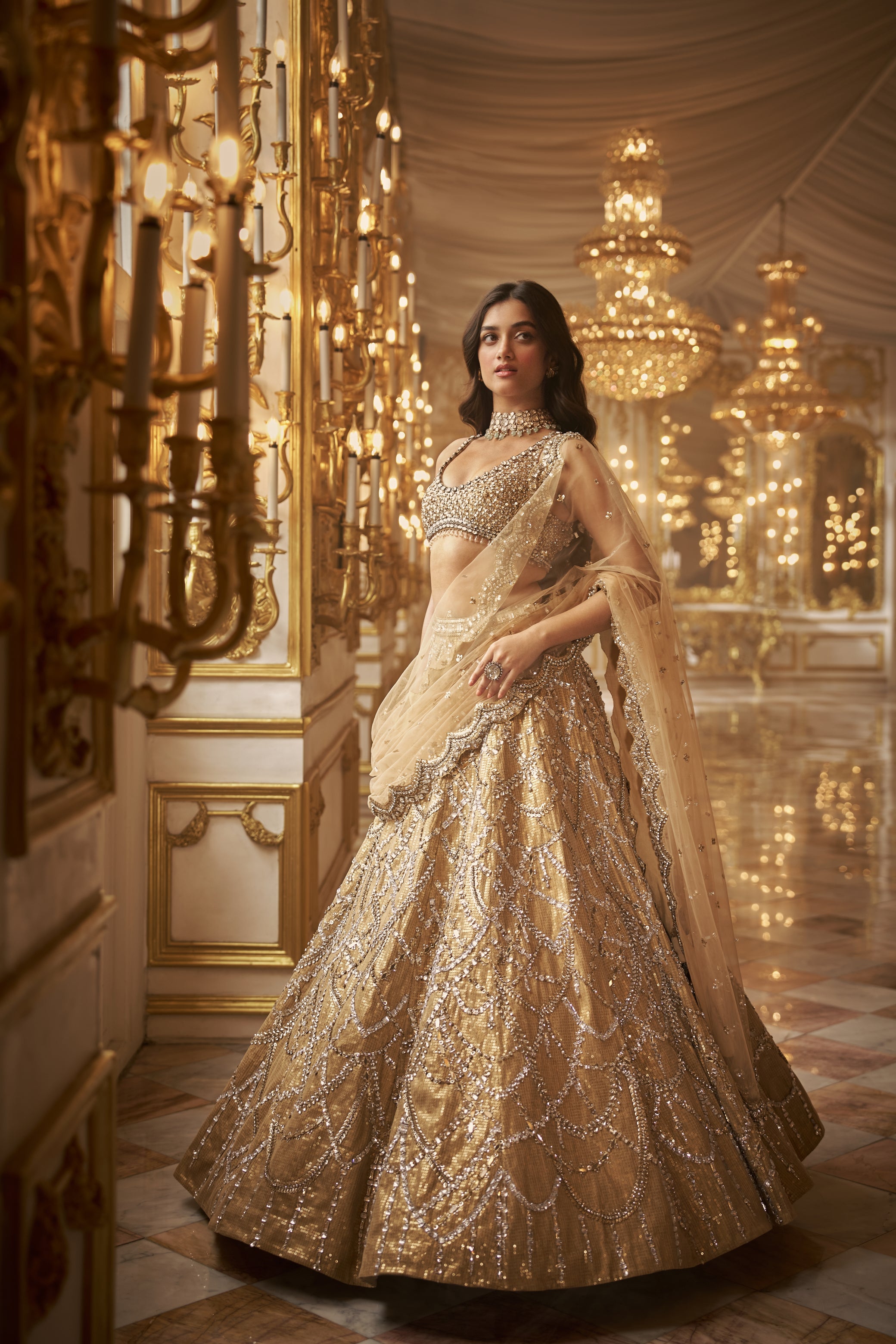 Stunning Reception Lehengas In Gold That Wowed Us! | Indian bridal wear,  Indian bridal outfits, Bride attire