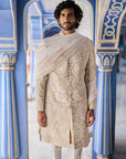 Nude Cream Sherwani Set