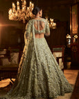 Sage Green Cut Work Lehenga Set