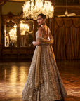 Antique Gold Sequin Lehenga Set