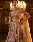 Antique Gold Sequin Lehenga Set