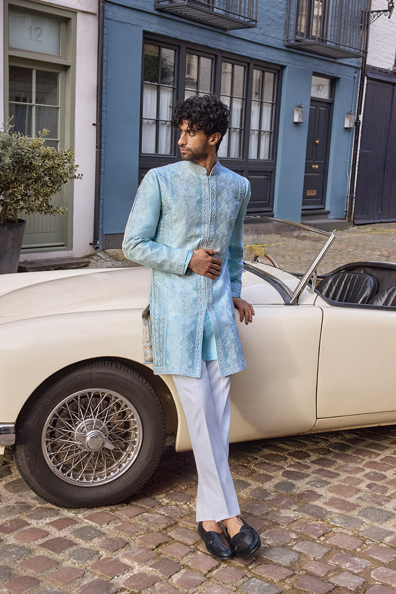 Powder Blue Sherwani Set 1