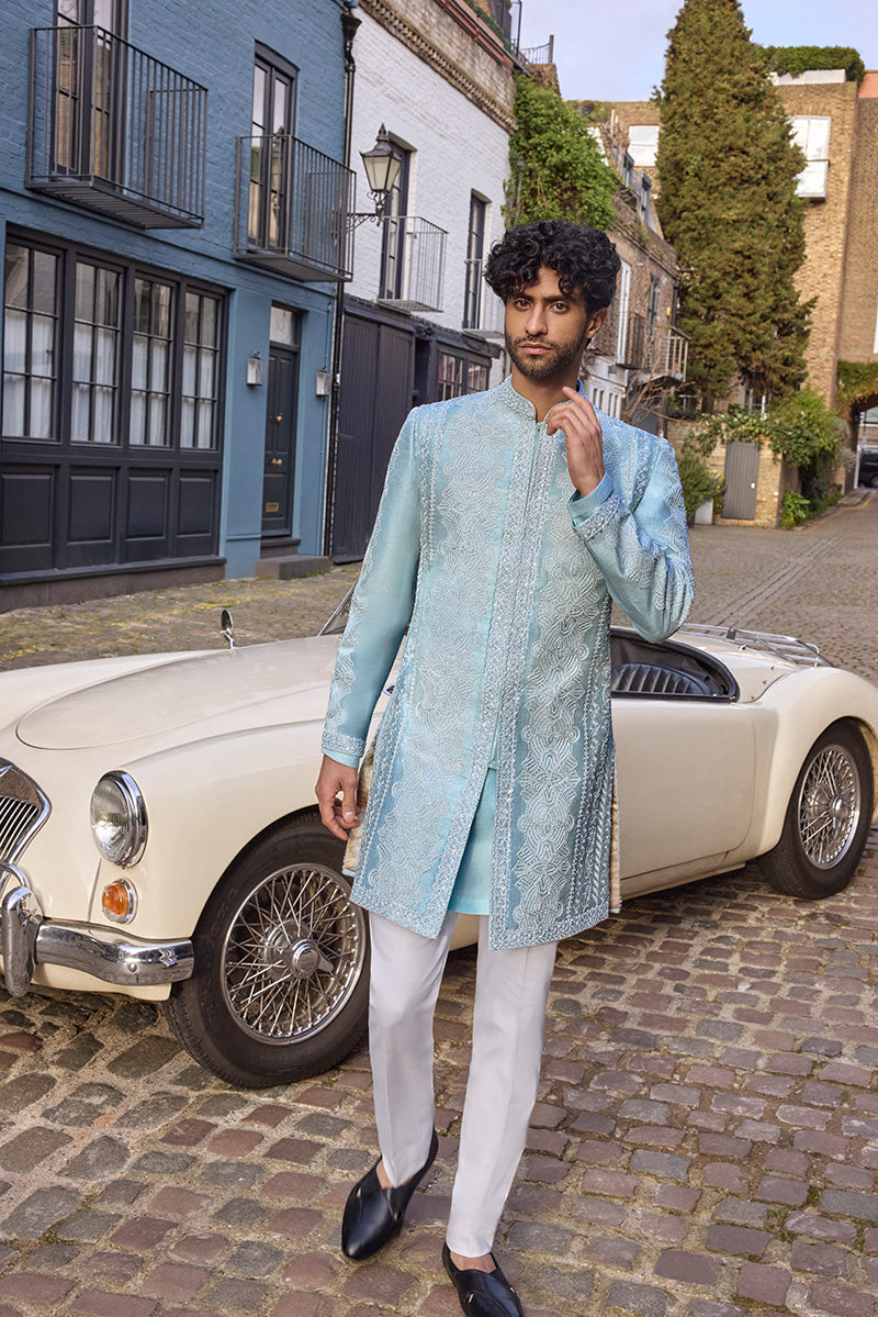 Powder Blue Sherwani Set 2