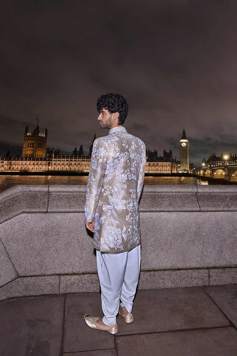 Nude Floral Sherwani Set 2