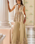 Mint Green Cut Work Sharara Set Full