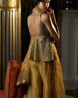 Gold Mirror Work Sharara Set Details