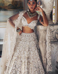 Nude Pearl Cut Work Lehenga Set - Ready to Ship