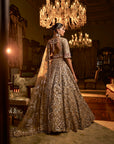 Gold Cut Work Lehenga Set