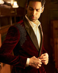 Wine Velvet Tuxedo set