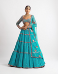 Peacock Green Multi Tier Multi Color Lehenga Set - Ready to Ship