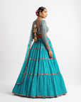 Peacock Green Multi Tier Multi Color Lehenga Set - Ready to Ship