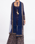 Navy Blue Kurta Sharara Set - Ready to Ship