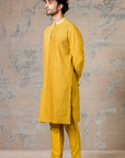 Mustard Pin Tuck Kurta Set - Ready To Ship