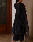 Ebony Chanderi Kurta Set- Ready To Ship