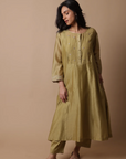 Nimai - Mehendi Green Kurta Set- Ready To Ship