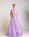 Lilac Chandelier Pearl Halter Neck Lehenga Set