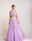 Lilac One Shoulder Lehenga Set