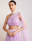 Lilac One Shoulder Lehenga Set