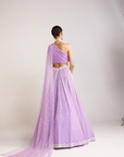 Lilac One Shoulder Lehenga Set - Ready to Ship