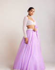 Lilac Organza Lehenga Set