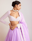 Lilac Organza Lehenga Set